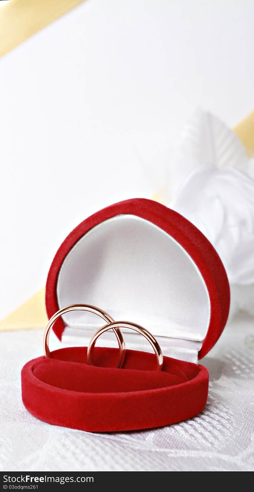 Wedding rings in red box