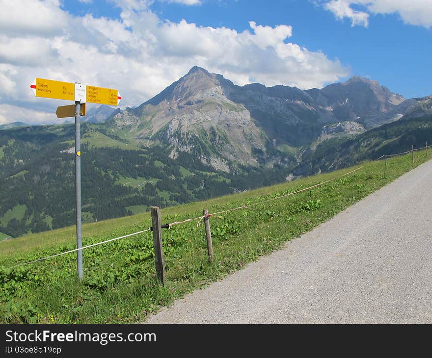 Mountain, called Spitzhorn, on a nice summer day.