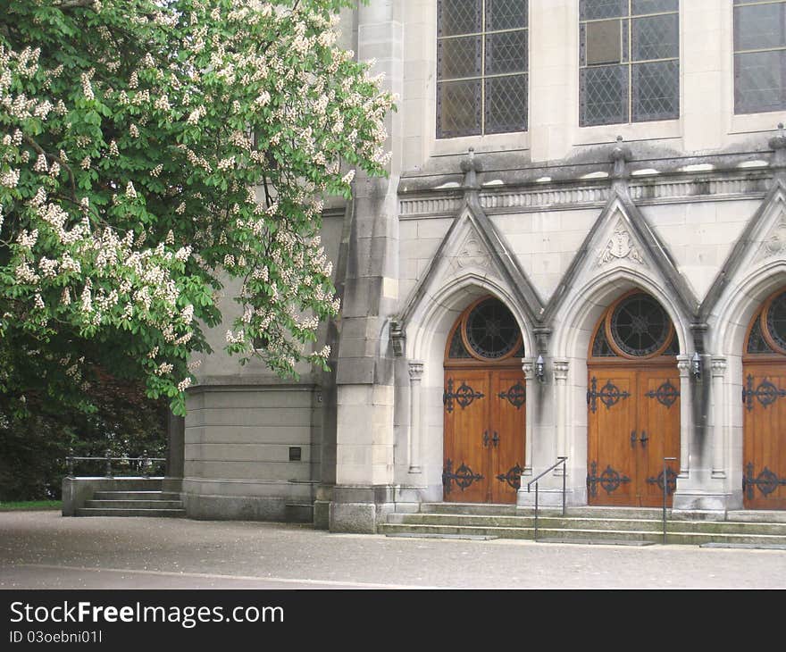 Portals of a church in switzerland.