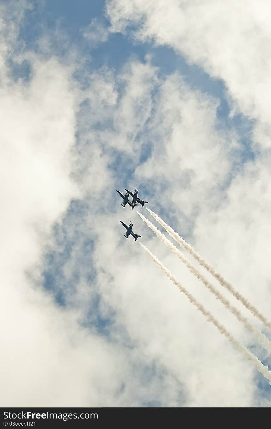 Pilots make their maneuver during the Air Show. Pilots make their maneuver during the Air Show