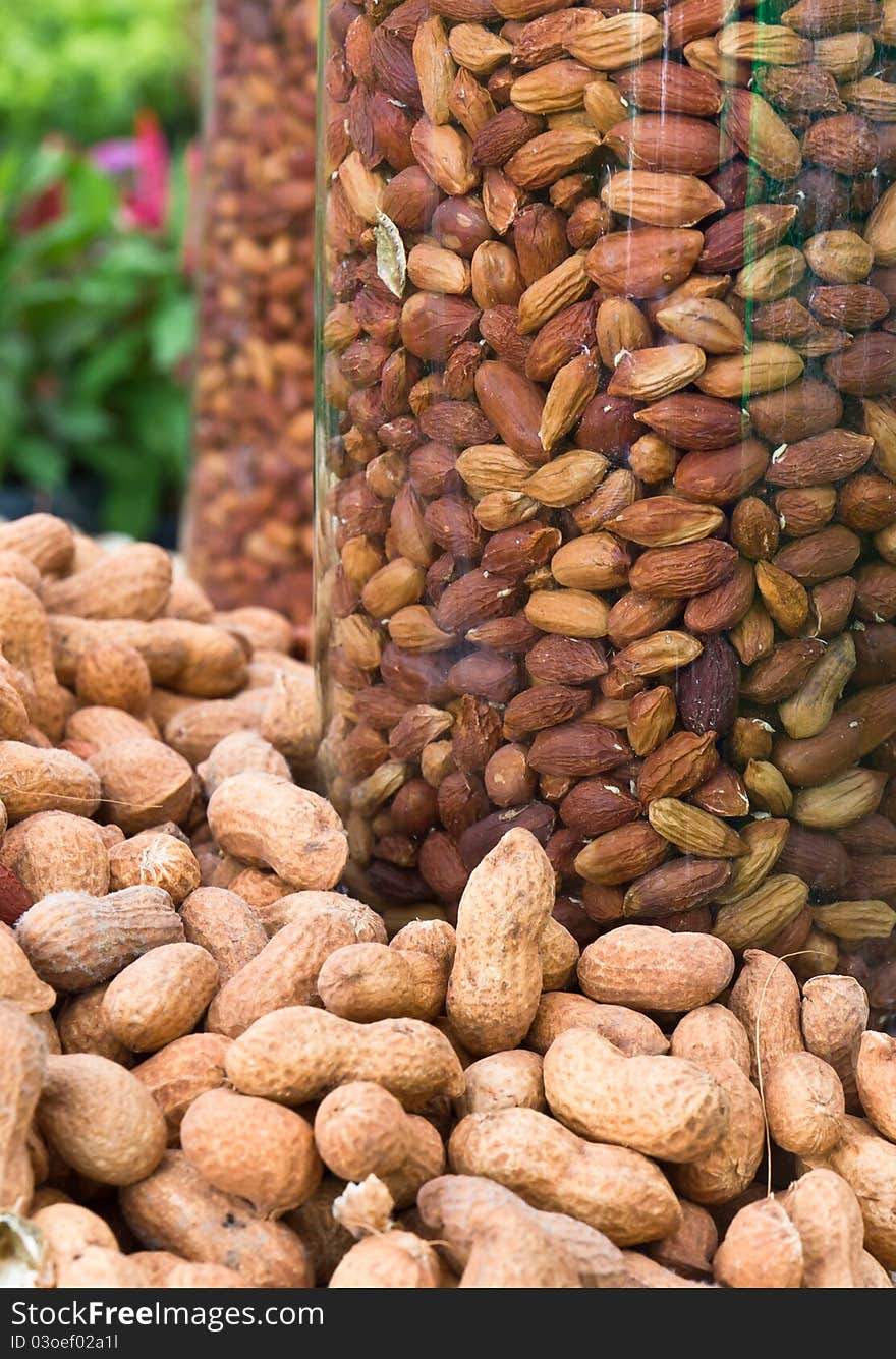 Peanuts in Glass jars