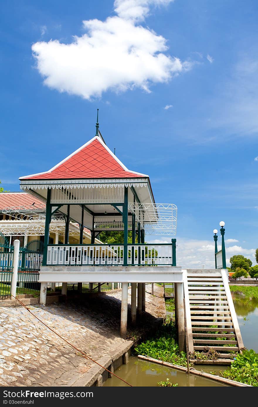 Pavilion in river in Thailand