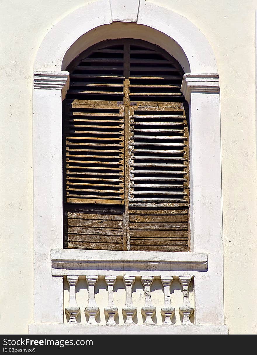 Old dirty window made from wood