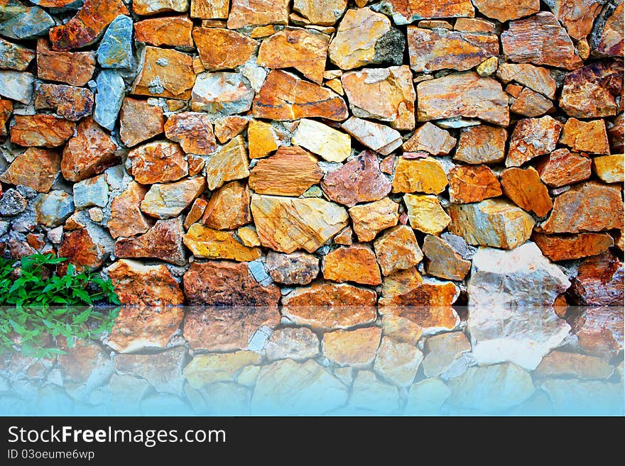 Rock tile wall on the shadow.