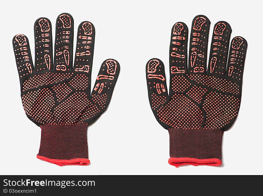 Isolated gloves on the white background