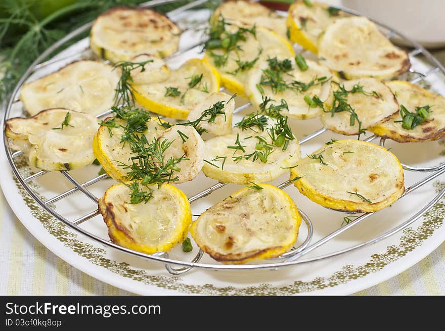 Fried zucchini on the grill 3