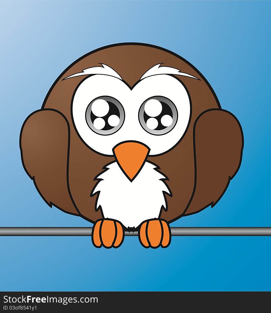 A cute owl is brown and big eyes. A cute owl is brown and big eyes