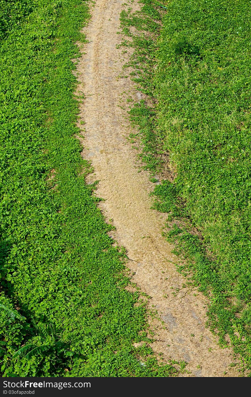 Country rural gravel road and grass