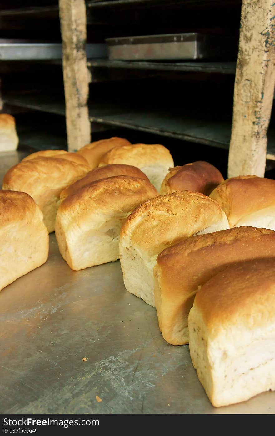 Traditional South East Asia Bread in front of tray high angle view.