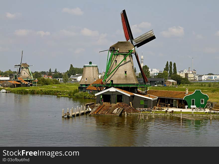 The Zaanse Schans is a delightful village on the banks of the river Zaan with historic windmills. The Zaanse Schans is a delightful village on the banks of the river Zaan with historic windmills