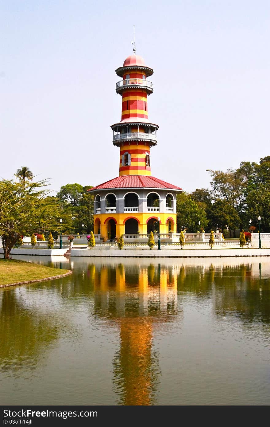 Tower in museum at Ayutthaya in thailand