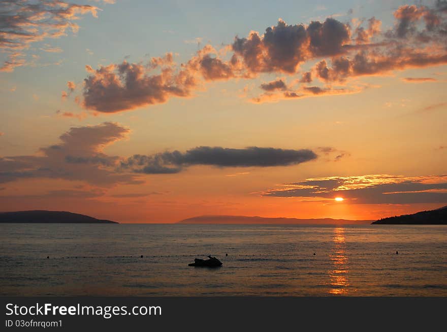 Sunset over middle dalmatia in Croatia. Sunset over middle dalmatia in Croatia