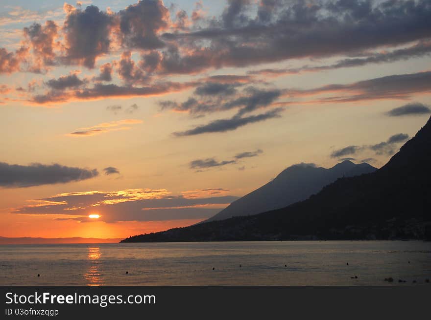 Sunset over middle dalmatia in Croatia. Sunset over middle dalmatia in Croatia