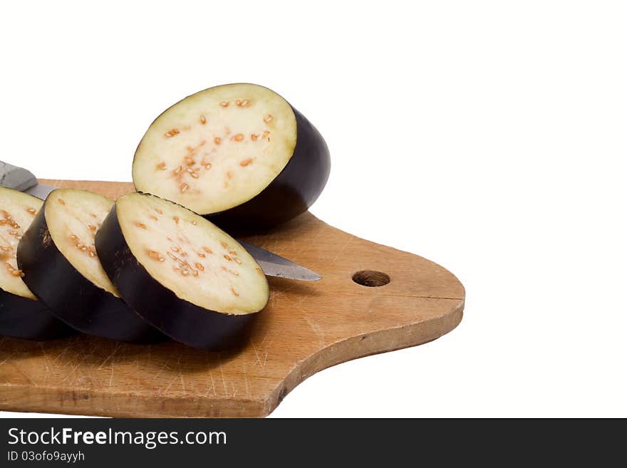 Sliced aubergine