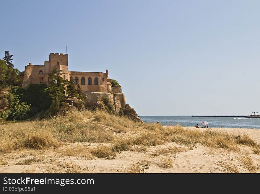 A little castle on the beach of portimao. A little castle on the beach of portimao