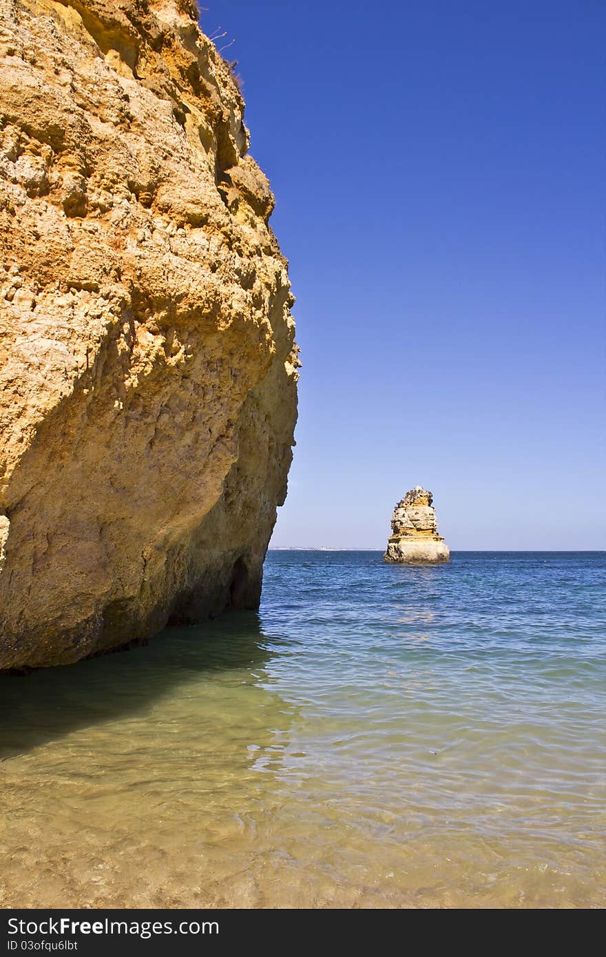 A beach full of rocks in portugal. A beach full of rocks in portugal