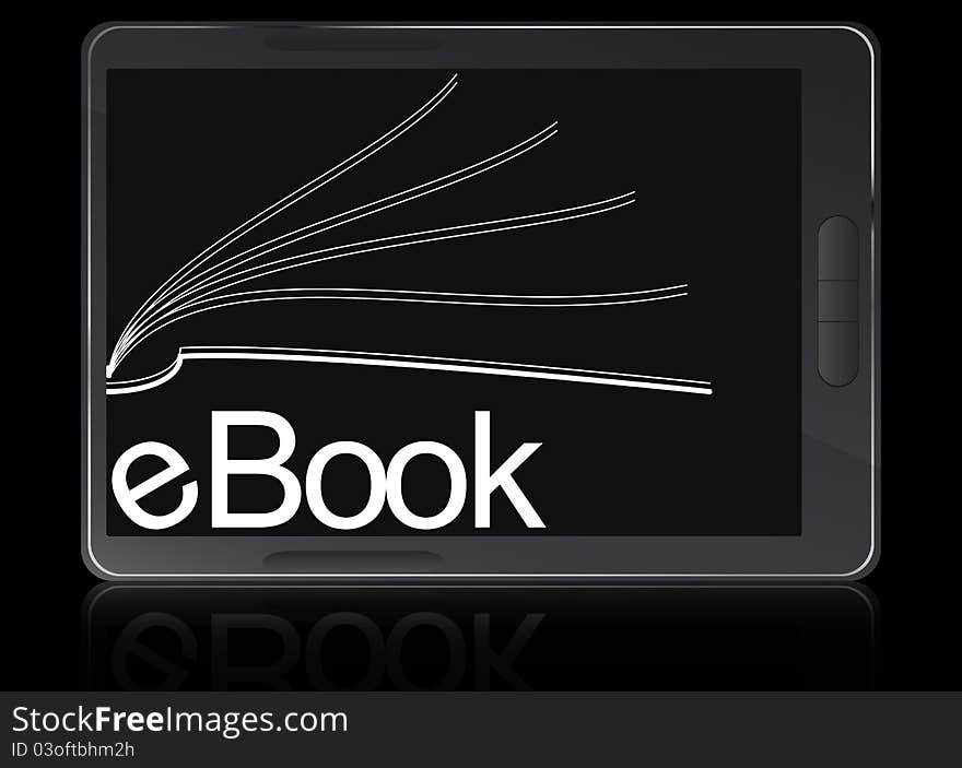 Illustration of ebook reader device