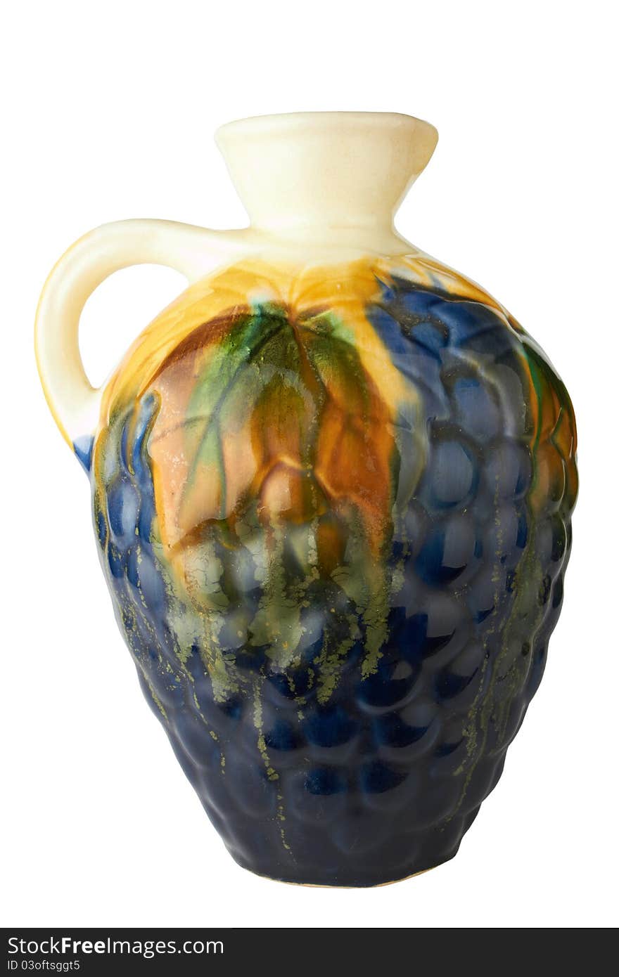 Porcelain vase isolated on white background