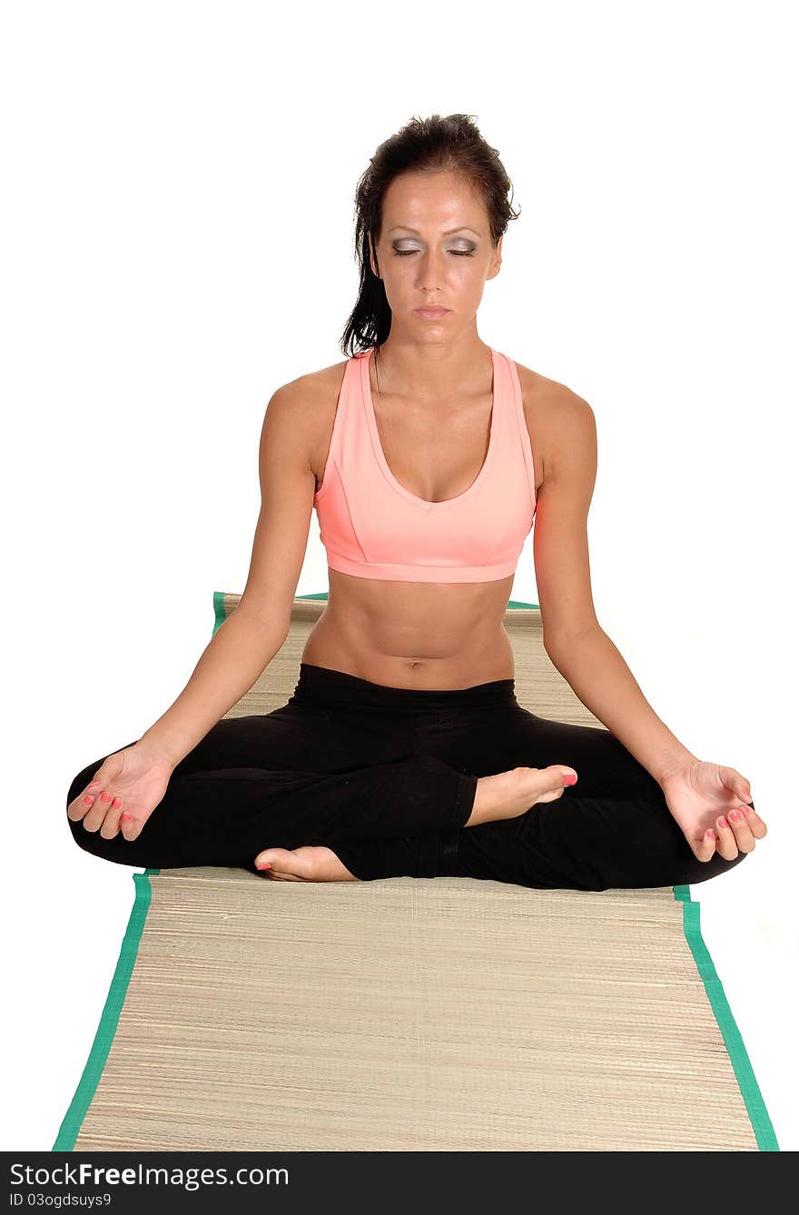 Girl relaxing with yoga.