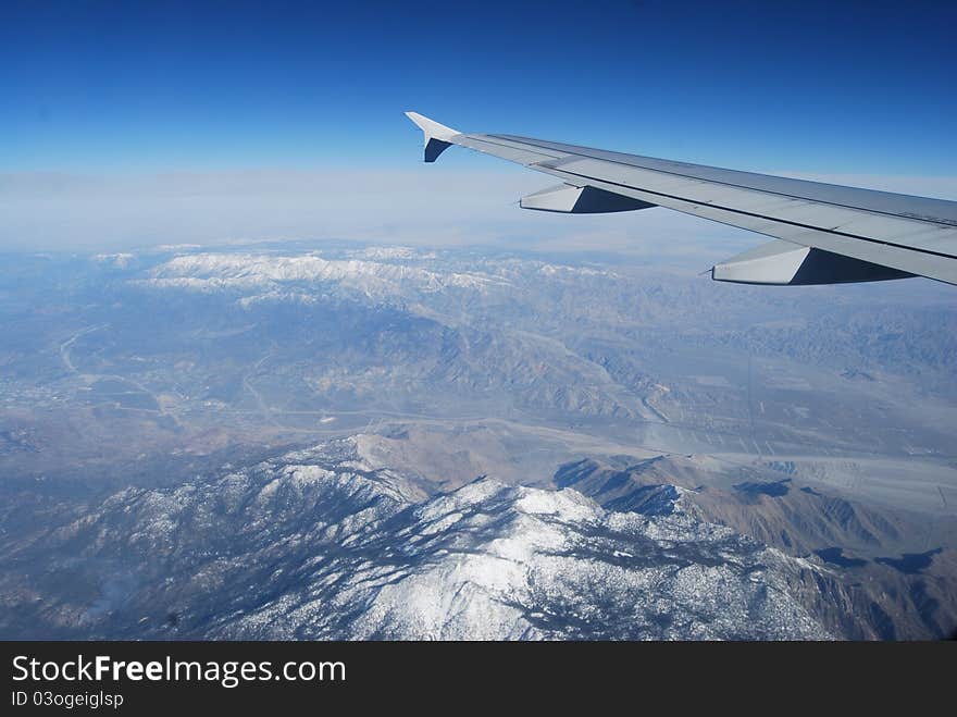 Flying over the Rockies.