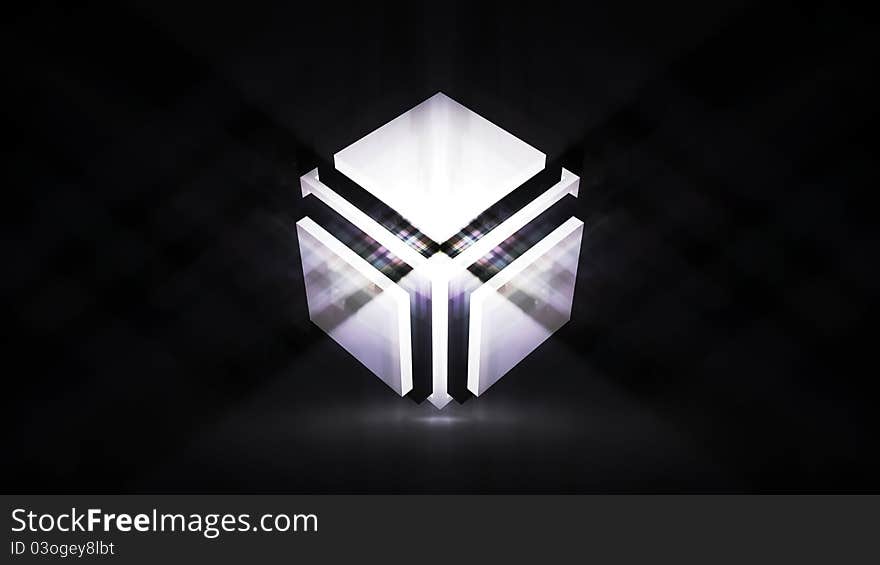 Abstract Cube Glowing