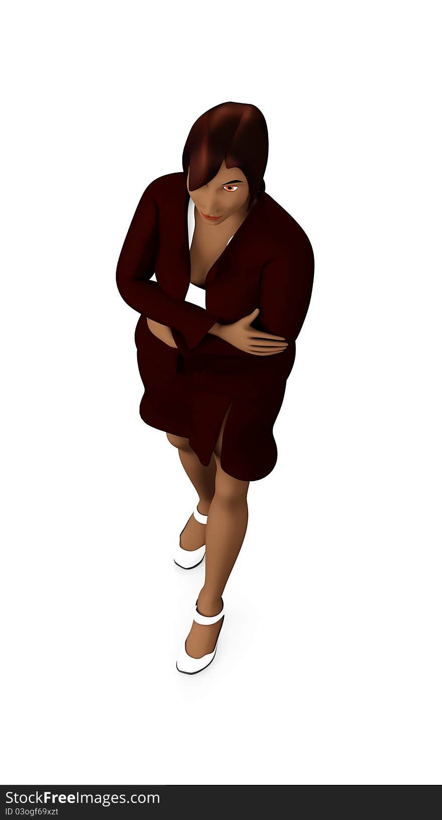 Business Woman standing with her arms crossed in a chocolate brown suit. Business Woman standing with her arms crossed in a chocolate brown suit.