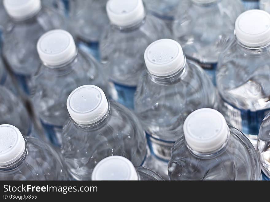 Bottles of Mineral Water in and industry.