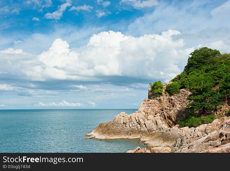 Tropical beach at Seychelles - vacation background