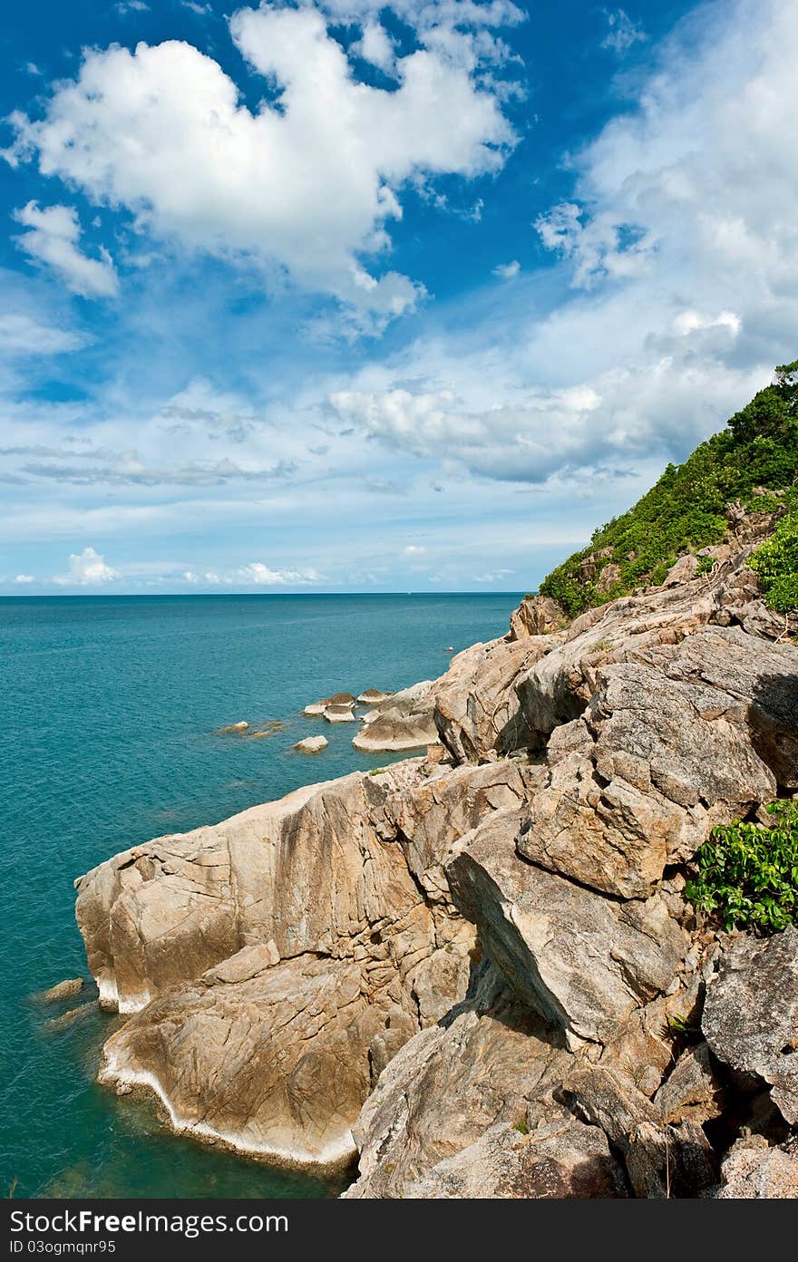 Tropical beach at Seychelles - vacation background