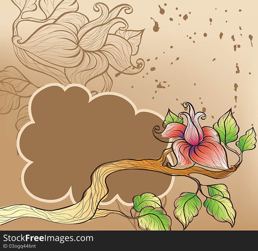 Background with decorative flowers