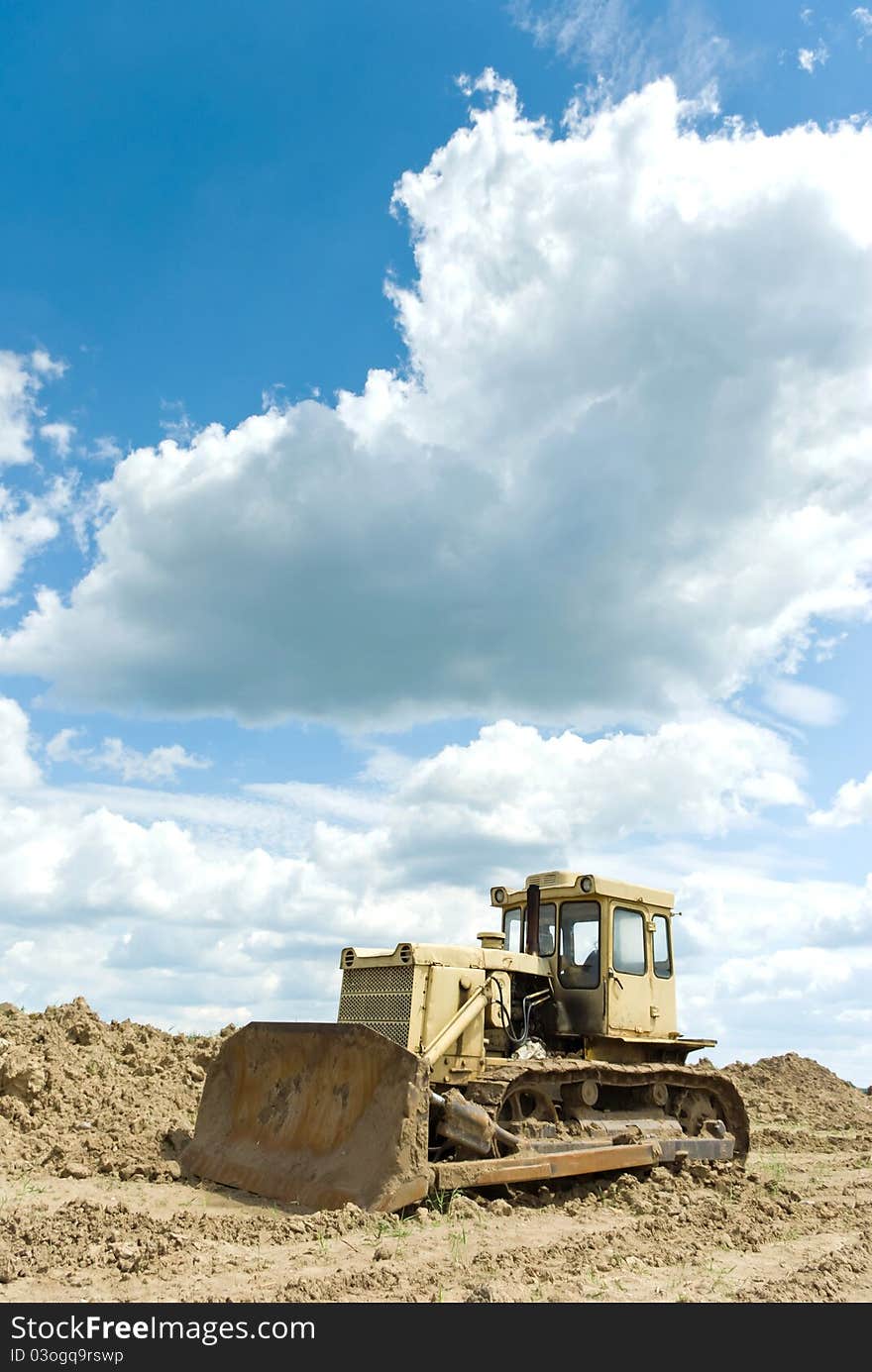 Digger, Heavy Duty construction equipment parked at work site