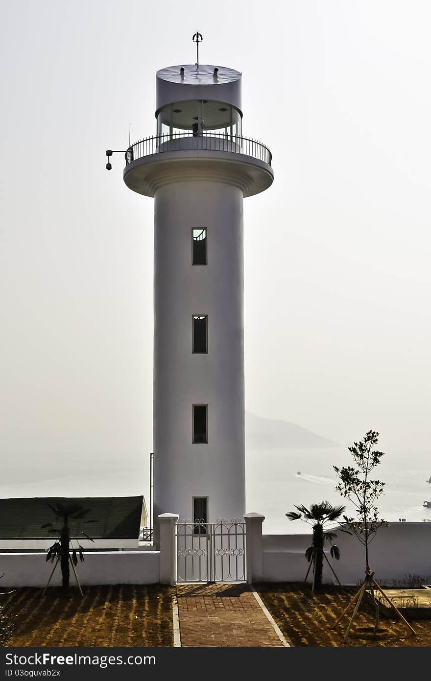 A White Modern Lighthouse