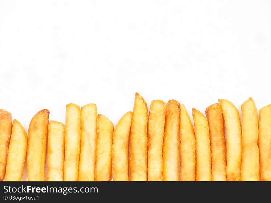 French fries isolated on white background