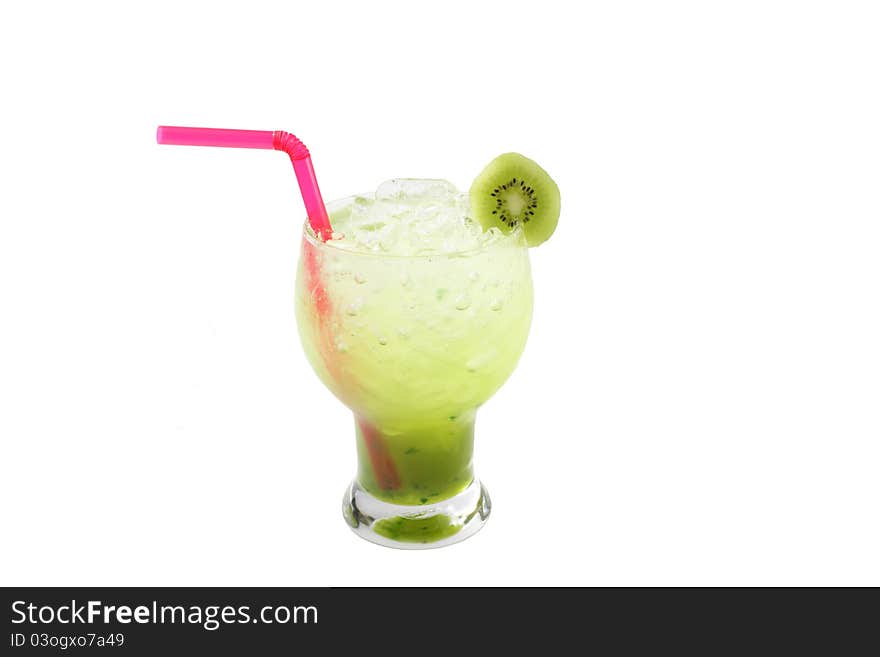 Kiwi Juice isolated on white background