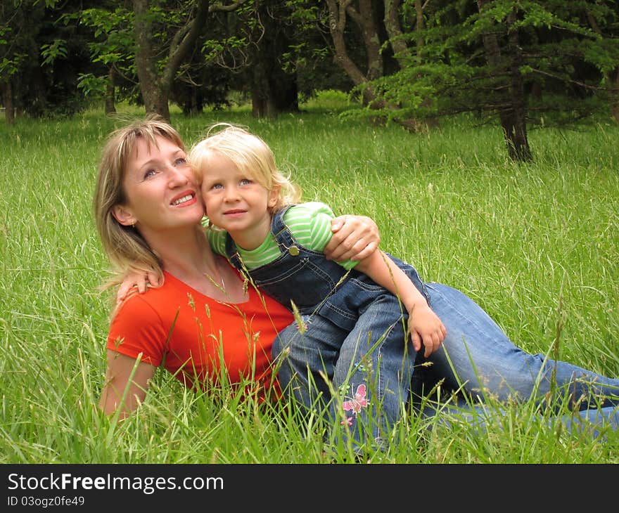 The happy women with child. The happy women with child