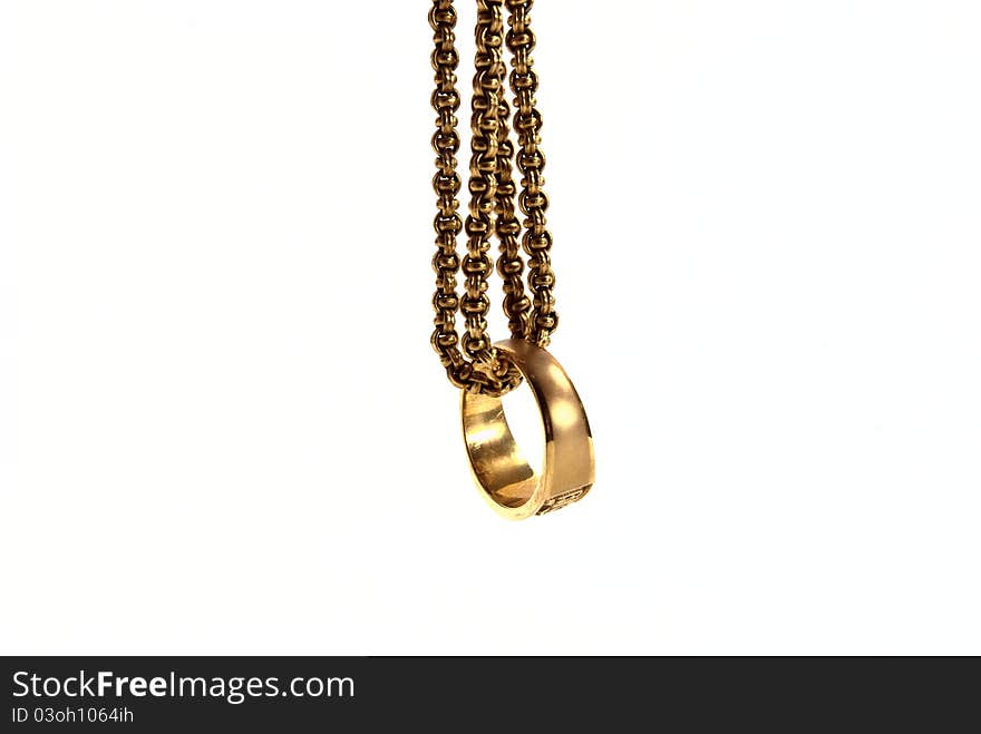 Gold Ring With Gold Chain