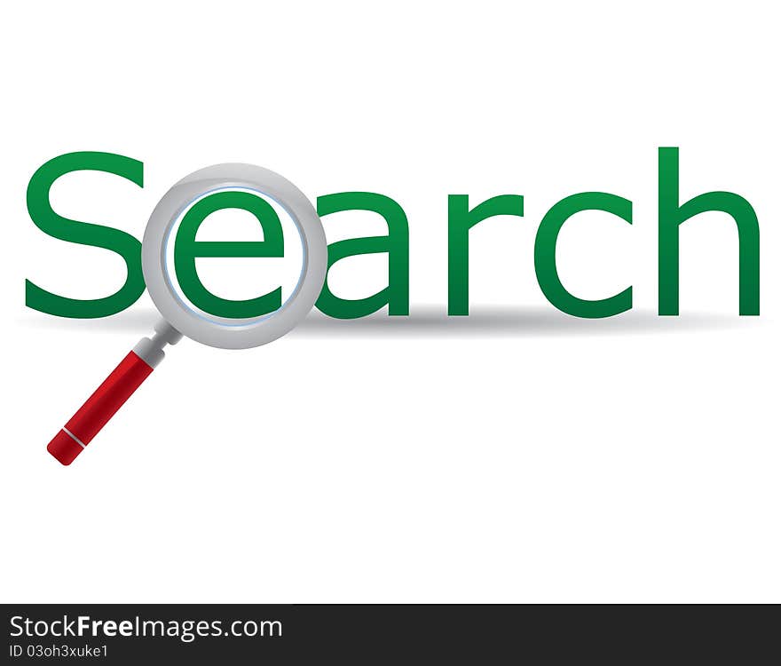 Search sign with magnifying glass icon