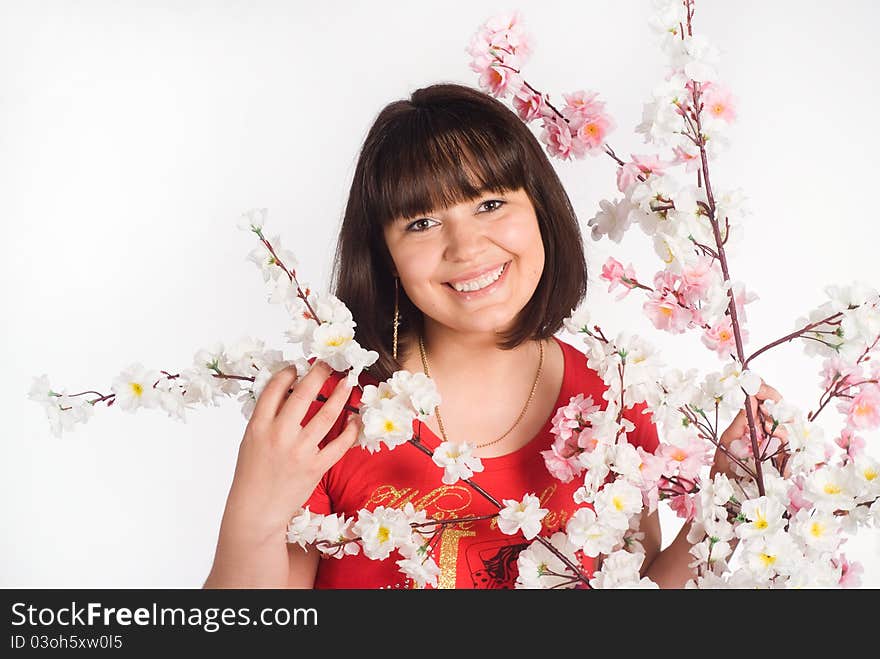 Girl and flowers