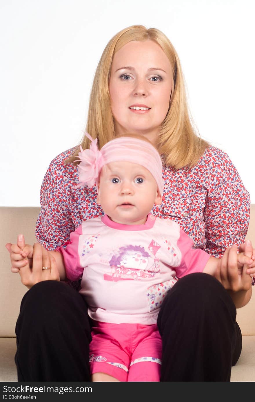 Mom Sits With Baby