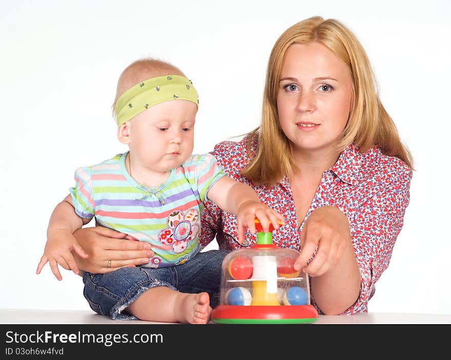 Mom with baby at table