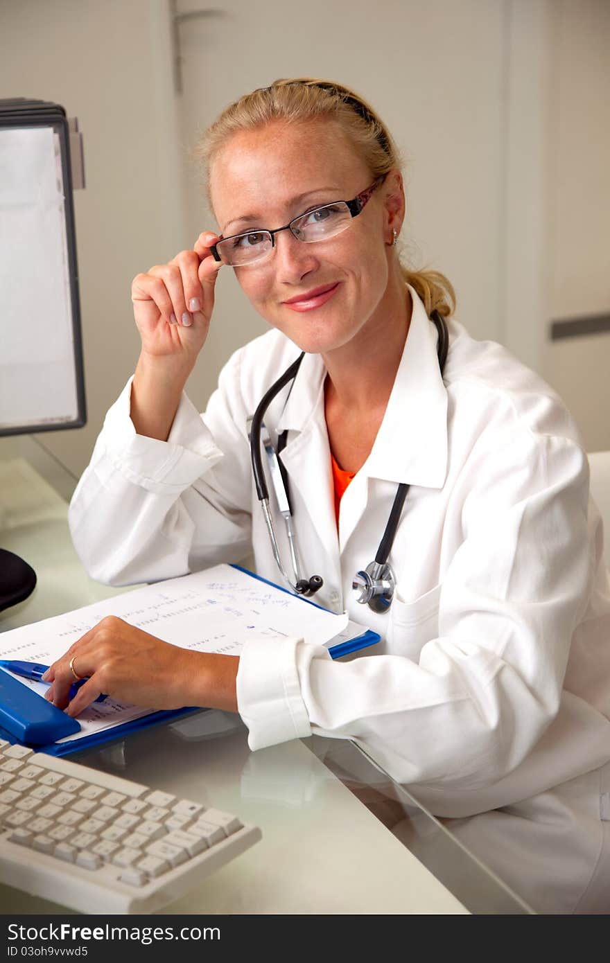 Female medical professional doctor or nurse