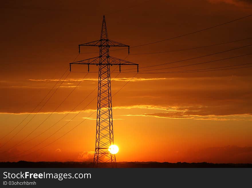 View Of Cables On Pylon