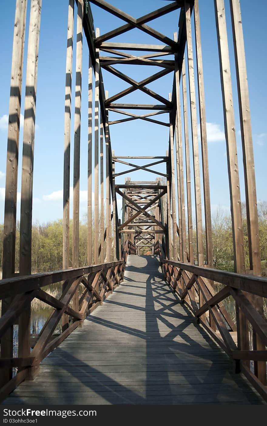 On the wooden bridge