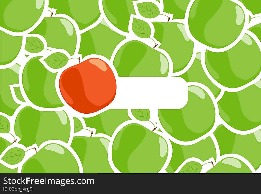 Vector illustration (close up ripe apples)