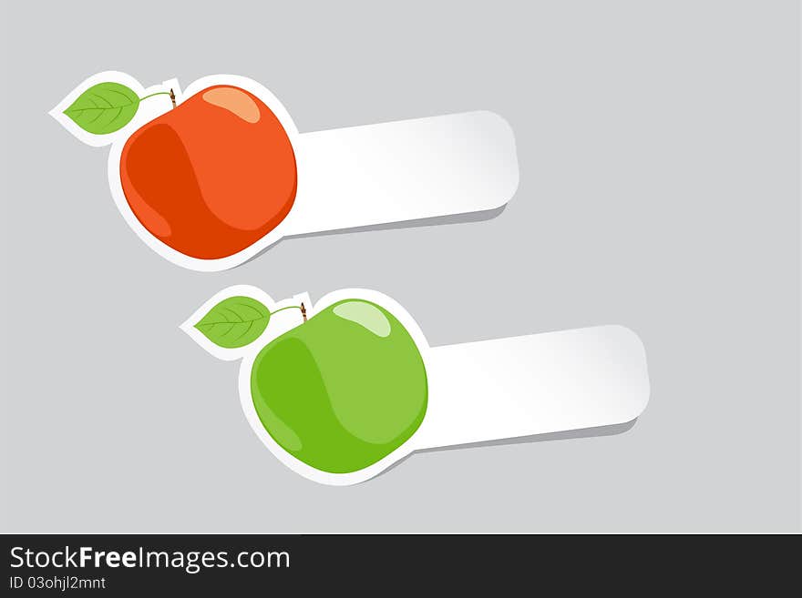 Vector illustration (close up ripe apples)