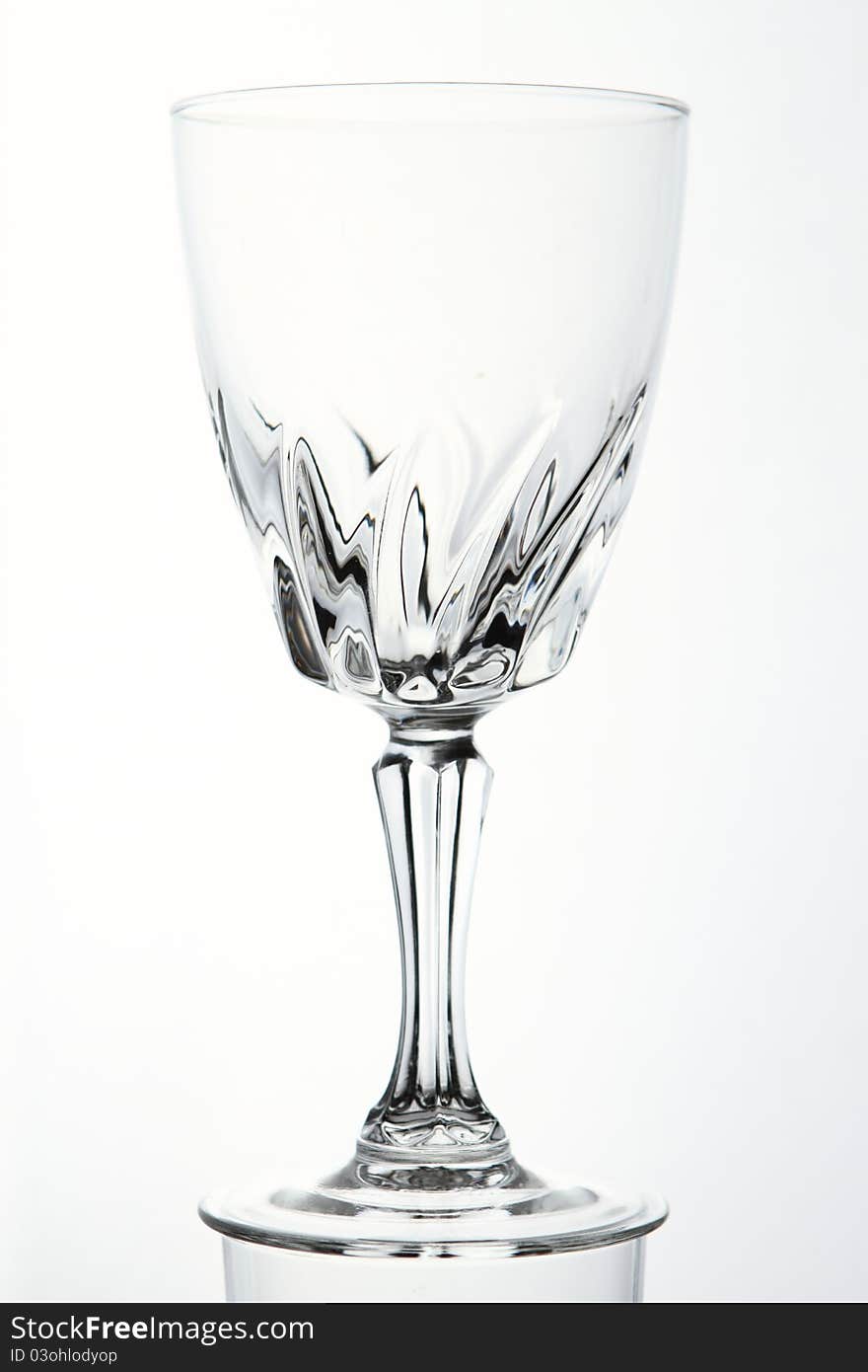 Empty Glass on White Background