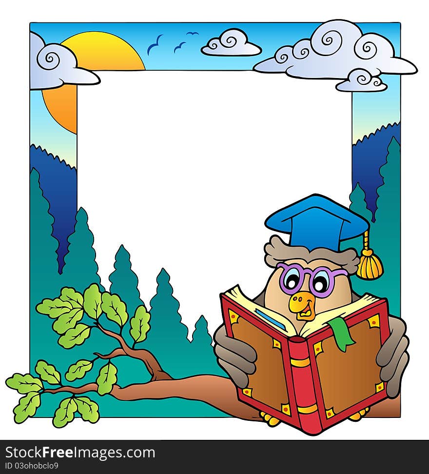 School theme frame 8 - vector illustration.