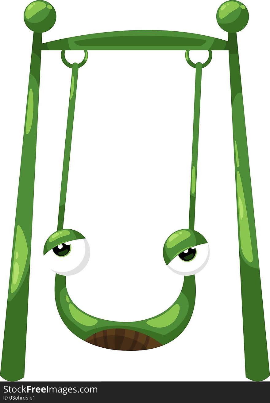Illustration frog swing on white background vector file. Illustration frog swing on white background vector file