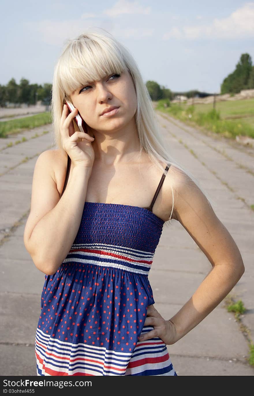 Pretty girl talking on the phone