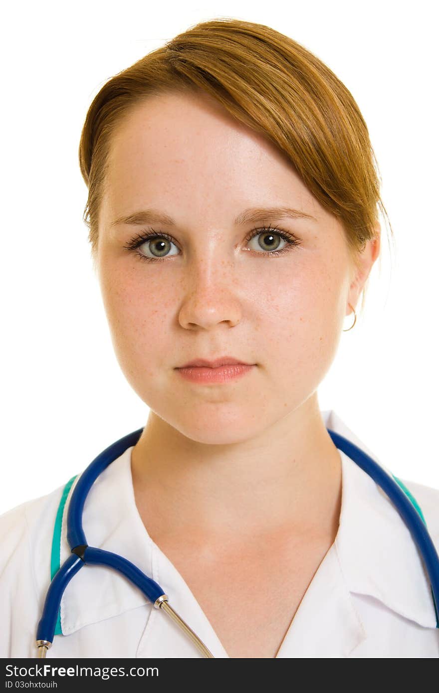 Doctor on a white background.